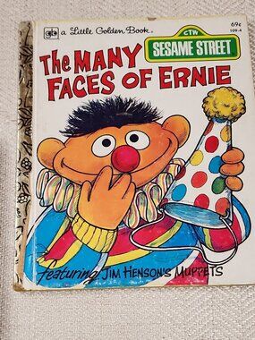 Vintage Sesame Street Little Golden Book The Many Faces of Ernie Jim Henson Mupp